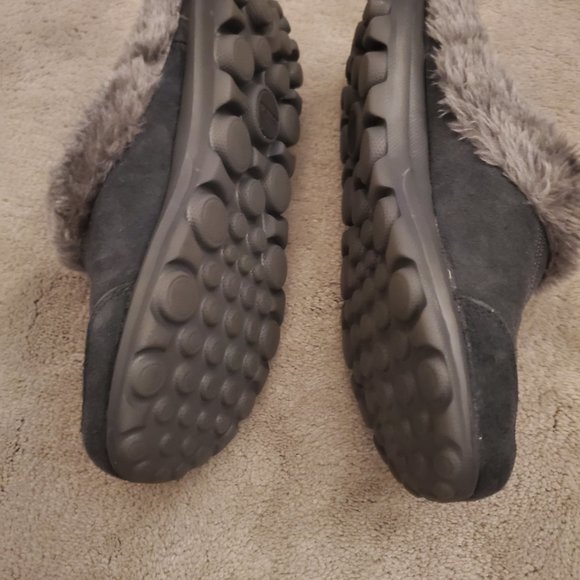 Skechers Go Walk, NWOT, Cozy, mules, charcoal, faux fur trim & lined, size 7.5 - Picture 2 of 4